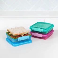 Sistema Klip It Sandwich madkasse multifarvet 450 ml 3 stk.