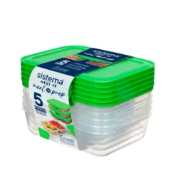 Sistema Nest It Meal Prep opbevaringsbokse grøn 5 stk.