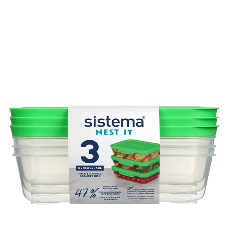 Sistema Nest It Meal Prep opbevaringsbokse 3 stk. 1 liter