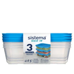 Sistema Nest It Meal Prep opbevaringsbokse 3 stk. 1,5 liter