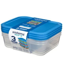 Sistema Nest It Meal Prep opbevaringsbokse 3 stk. 1,5 liter