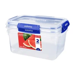 Sistema Rectangle Klip It Plus opbevaringssæt 3,35 liter 2 stk.