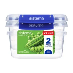 Sistema Square Klip It Plus opbevaringssæt 2 stk. 1,15 liter