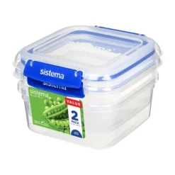 Sistema Square Klip It Plus opbevaringssæt 2 stk. 1,15 liter