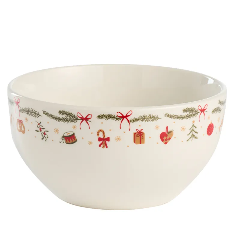 Skål med julemotiv hvid Ø 14 cm