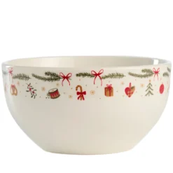 Skål med julemotiv hvid Ø 14 cm