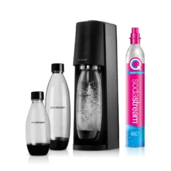 Sodastream Terra Megapack danskvandsmaskine sort 1 liter inkl. kulsyrepatron og 3 flasker