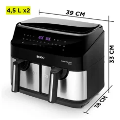 Sogo airfryer double basket 9 liter 1750 watt