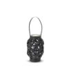 Solar solcellelanterne sort rattan H 24,5 cm