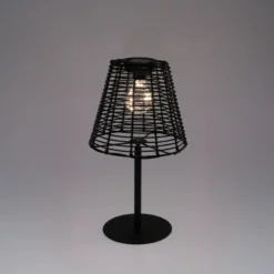 Solcelle bordlampe sort H 33 cm