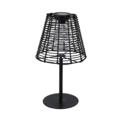 Solcelle bordlampe sort H 33 cm