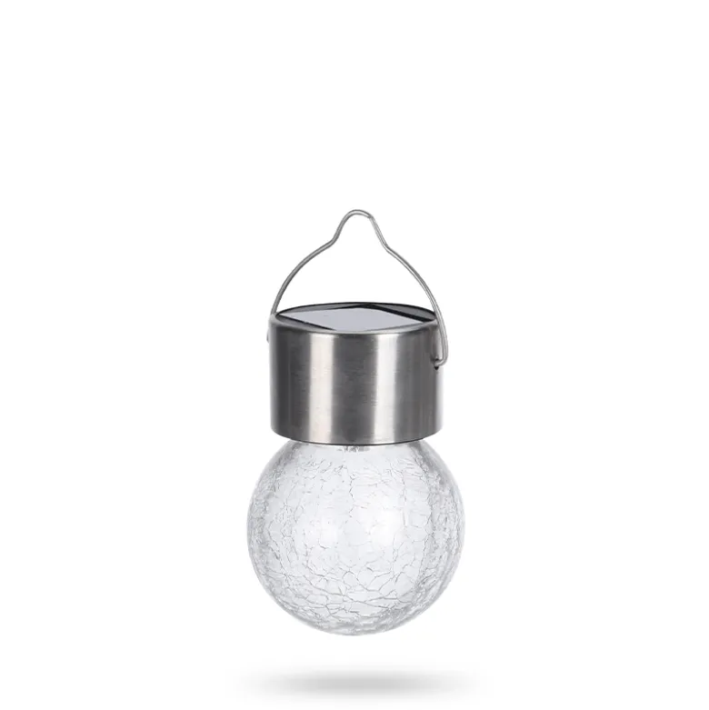 Solcellelampe i rustfrit stål 6 cm