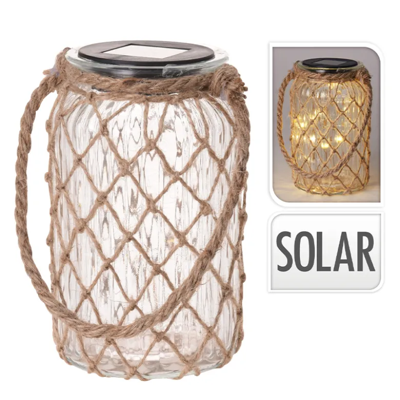 Solcellelampe med 10 LED lys i krukke