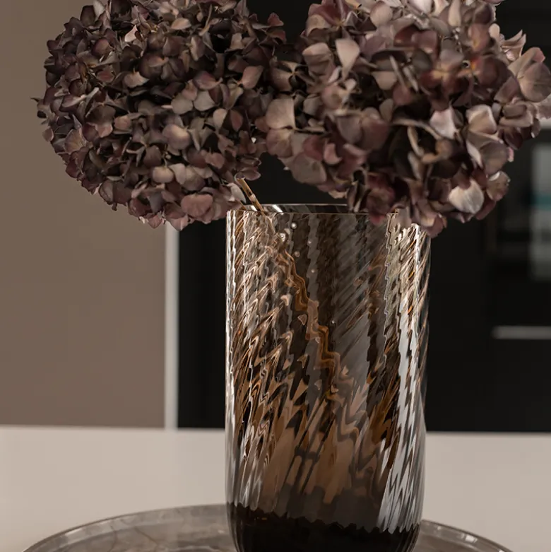 Specktrum Meadow Swirl Cylinder vase amber medium H 28 cm