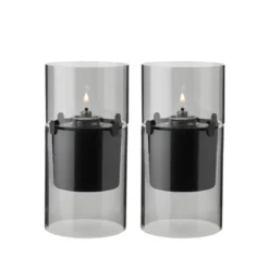 Stelton Lucie Hurricane olielampe smoke 2 stk.
