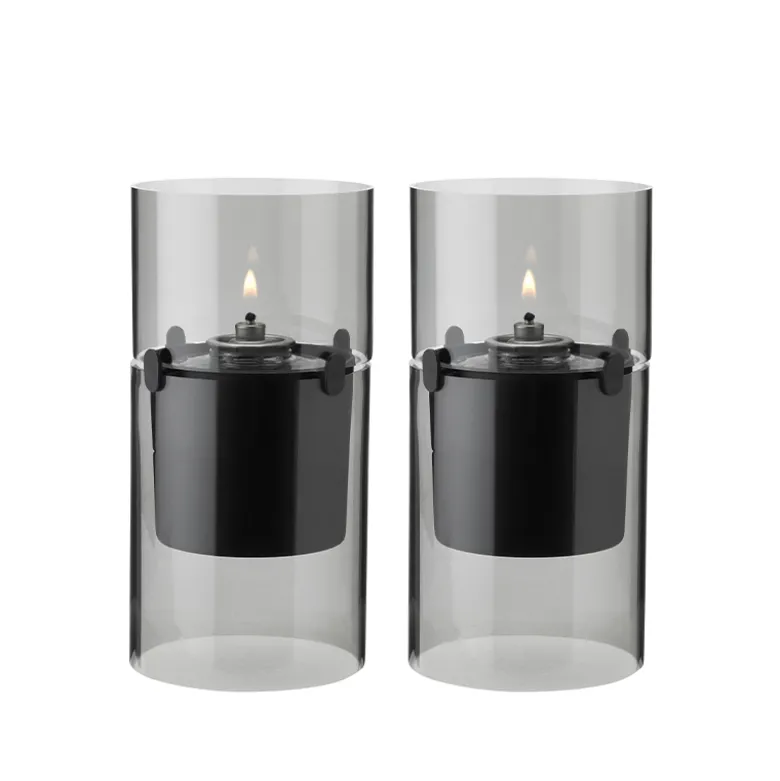 Stelton Lucie Hurricane olielampe smoke 2 stk.