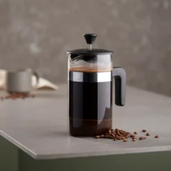 Stempelkande rustfrit stål og glas 1 liter
