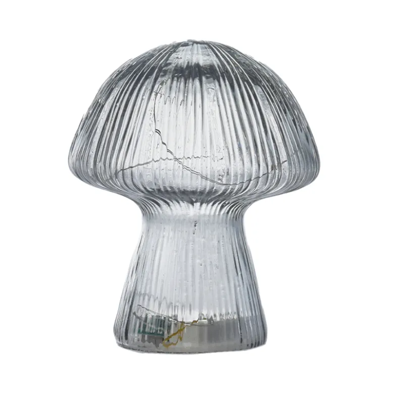 Svampe lampe klar 10 LED assorterede farver H 14,6 cm
