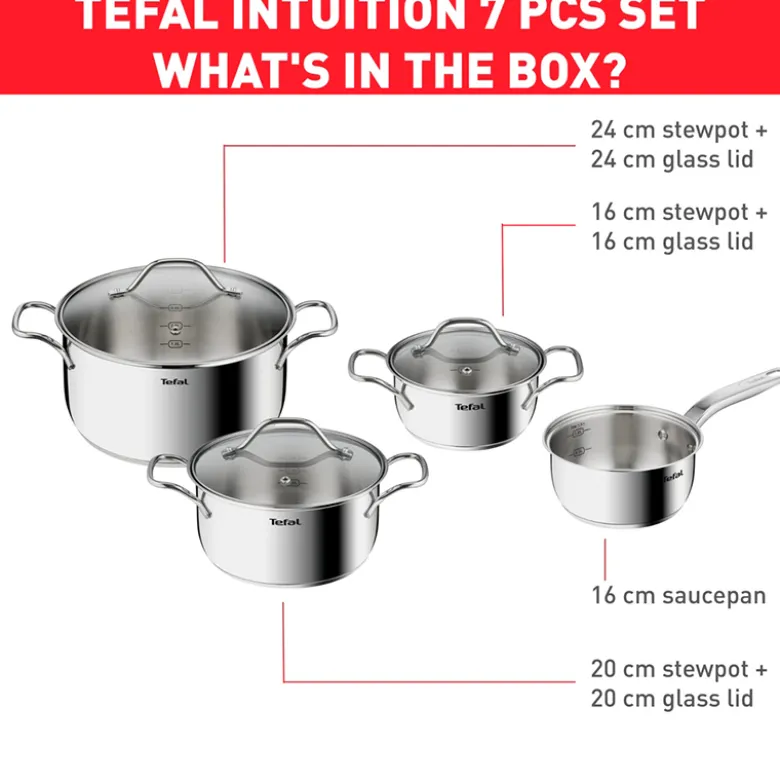 Tefal Intuition grydesæt med 7 dele