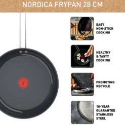 Tefal Nordica stegepande sort Ø 28 cm