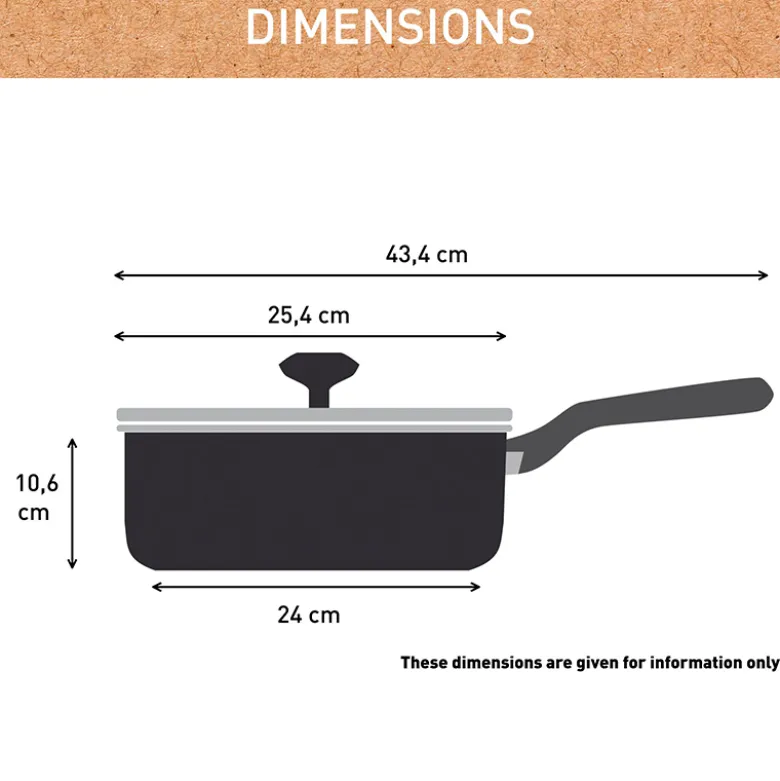 Tefal Renew sauterpande med låg og keramisk belægning grå 24 cm