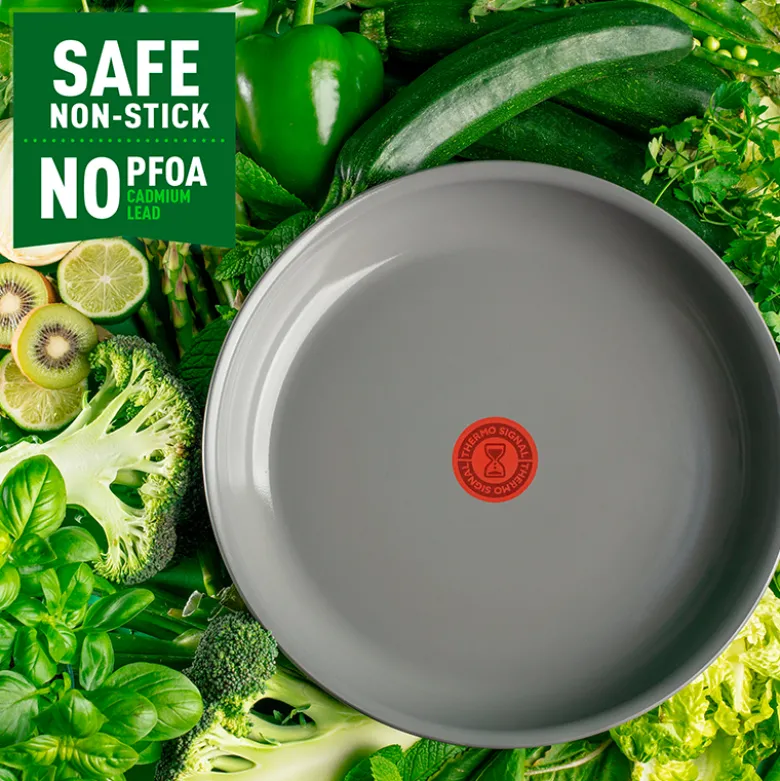Tefal Renew wokpande med keramisk belægning grå 28 cm