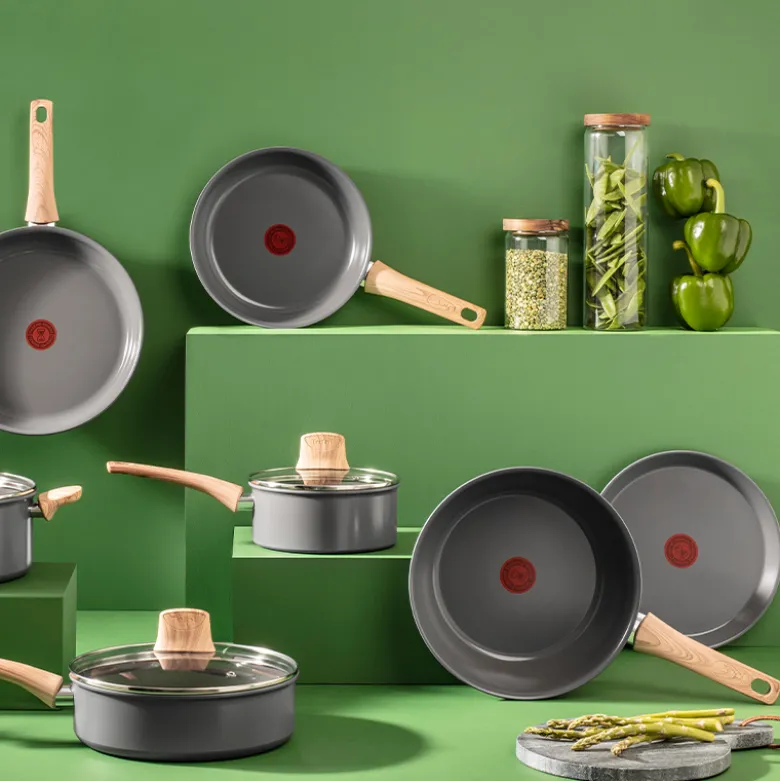 Tefal Renew wokpande med keramisk belægning grå 28 cm