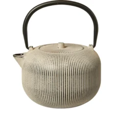 Tekande i støbejern med si beige 1 liter