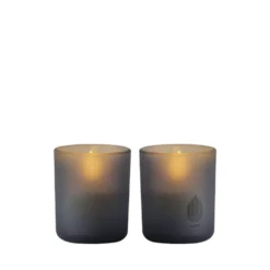 UYUNI LED lys i glas grå H 7 cm 2 stk.
