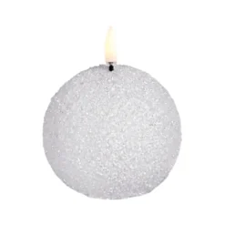 UYUNI LED Snowball glitterlys hvid H 7 cm