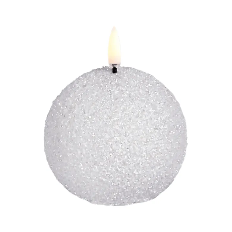 UYUNI LED Snowball glitterlys hvid H 7 cm