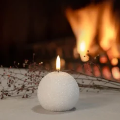 UYUNI LED Snowball glitterlys hvid H 7 cm