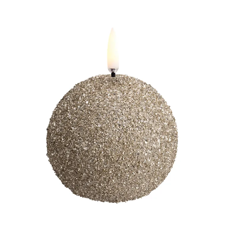 UYUNI LED Snowball glitterlys champagne H 7 cm