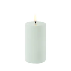 Uyuni Lighting LED bloklys støvet grøn H 10 cm