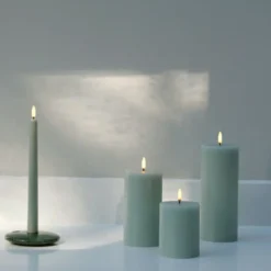Uyuni Lighting LED bloklys Ø 7,8 x H 10 cm dusty green