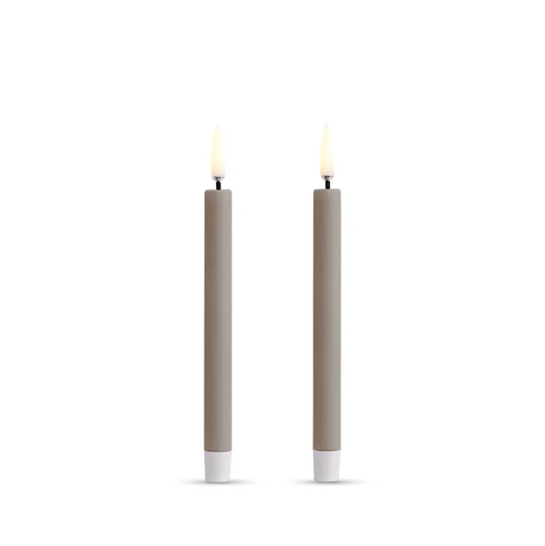 Uyuni Lighting LED mini kronelys sandstone 2 stk. H 13,8 cm