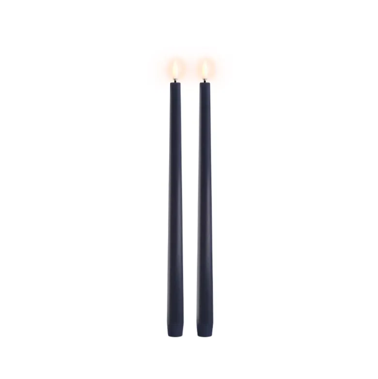 Uyuni Lighting LED stagelys mørkeblå H 32 cm 2 stk.