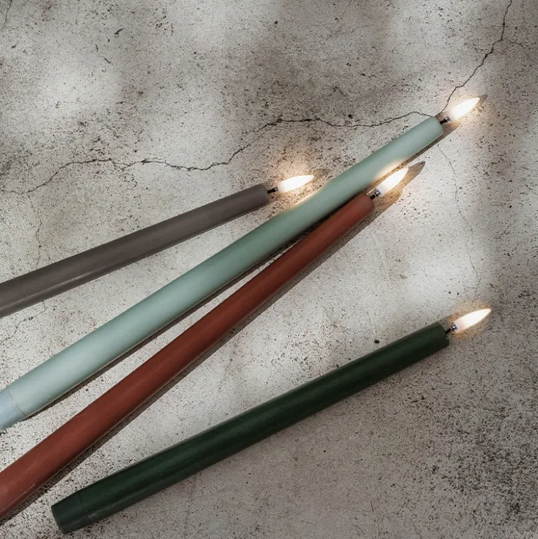 Uyuni Lighting LED stagelys støvet grøn H 32 cm 2 stk.