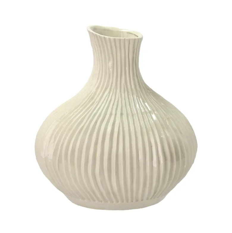 Villa Collection Eik Vase creme 33,5 cm