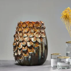 Villa Collection Major vase brun stentøj 29,5 cm