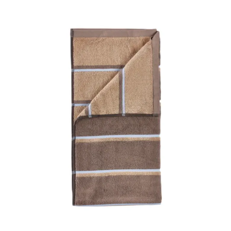 Zone Sauna håndklæde brun/beige/blå 70x140 cm