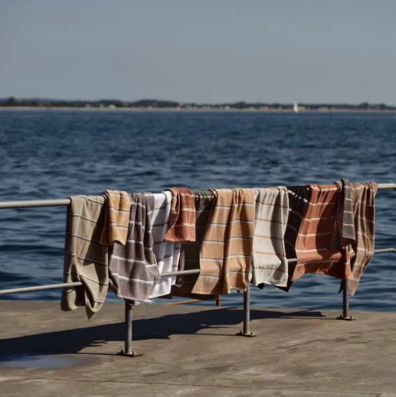 Zone Sauna håndklæde grå/blå/lysegrå 50x100 cm