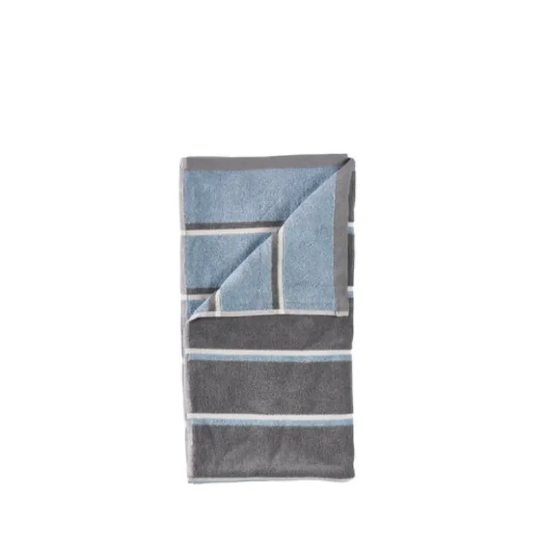 Zone Sauna håndklæde grå/blå/lysegrå 50x100 cm