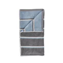 Zone Sauna håndklæde grå/blå/lysegrå 70x140 cm