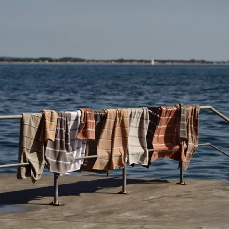 Zone Sauna håndklæde grå/blå/lysegrå 70x140 cm