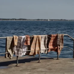 Zone Sauna håndklæde hvid/grå/ grøn 50x100 cm